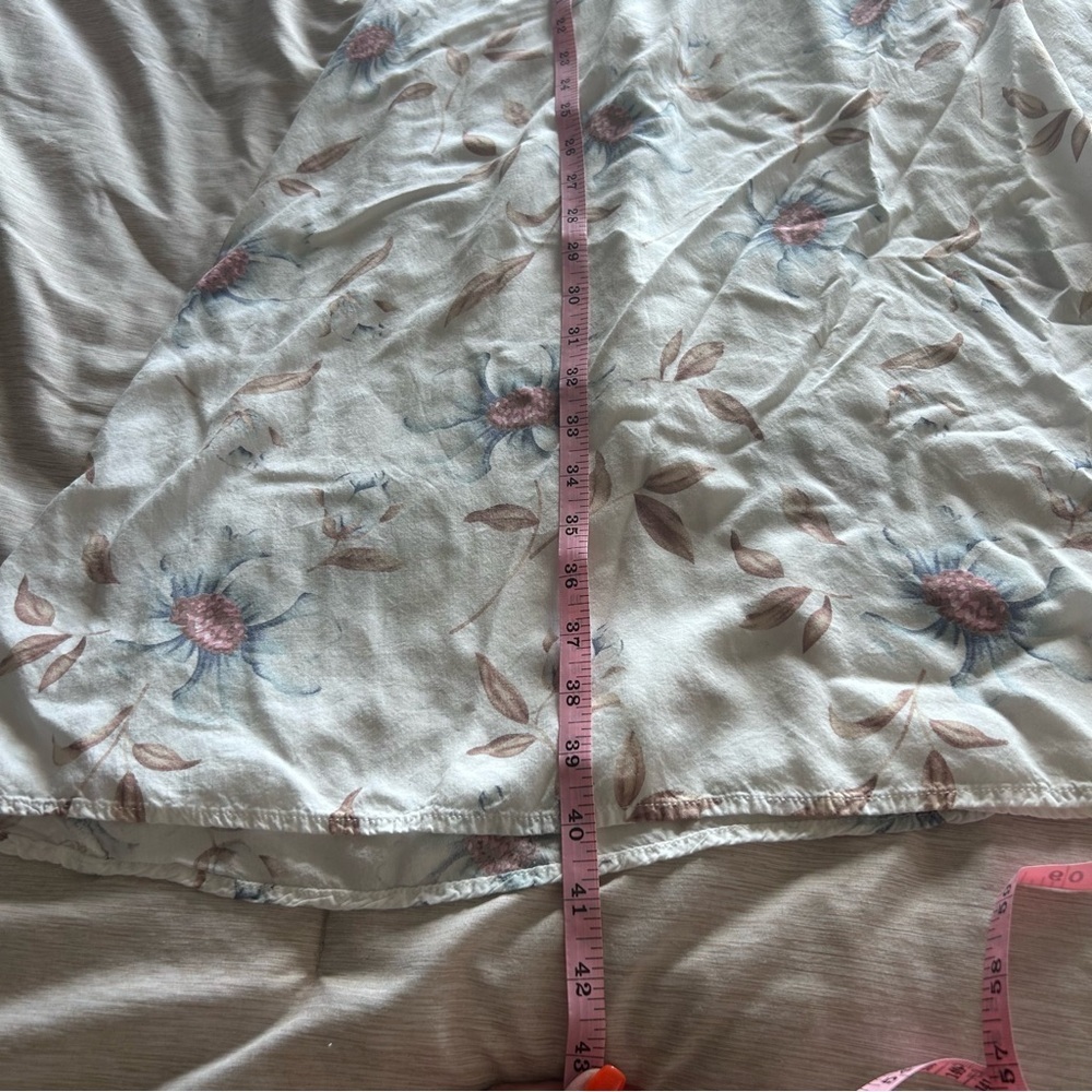 White Floral XL Midi Dress with Blue Bloom Print Modest, Conservative, Flowy - Picture 10 of 10